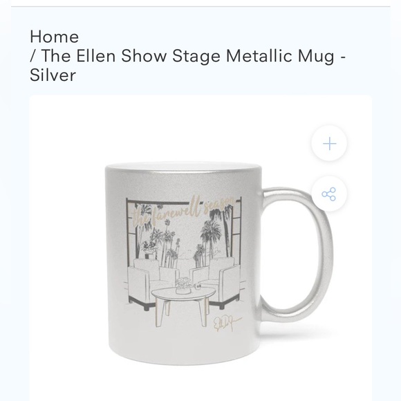 H.6 EUC The Ellen Show Stage Metallic Silver Mug - Picture 1 of 5